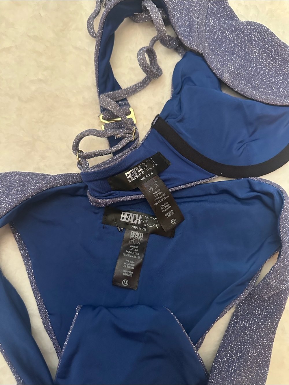 Beach Riot Purple Shimmer Underwire Bikini Set - Picture 5 of 12